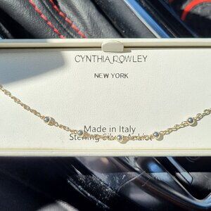 NWT CYNTHIA ROWLEY ITALIAN STERLING SILVER 925 CROSS ANKLE BRACELET